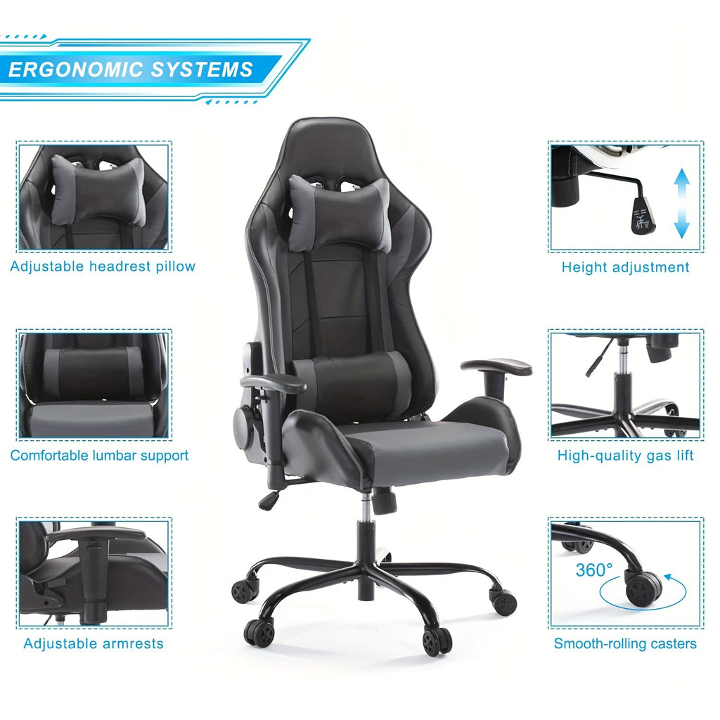 Recliner Executive Chair Ergonomic Gaming Chair Home Office Desk Chair With Wheels High Back Computer Chair With Lift Armrest, Lumbar Support, Headrest