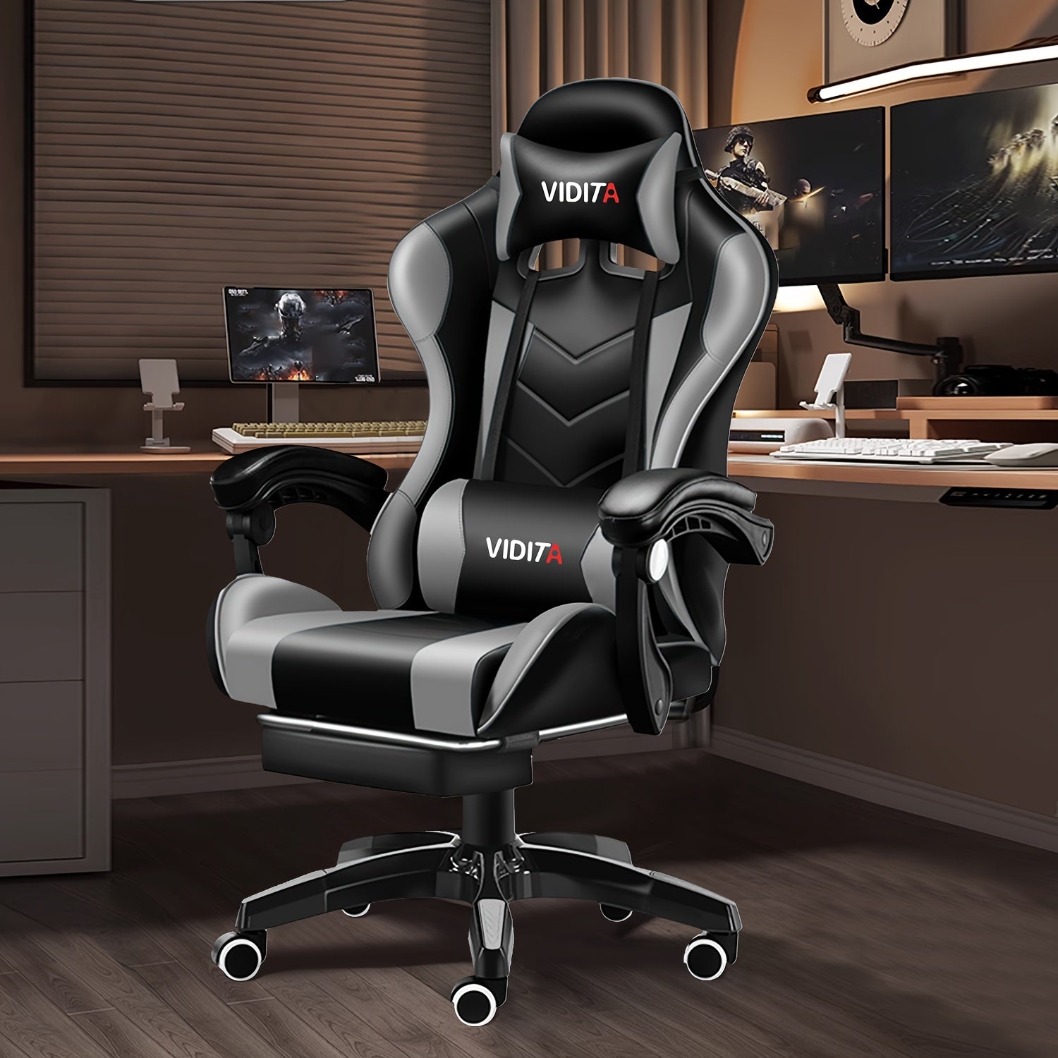Ergonomic Gaming Chair Designed for Adults And Teens, Featuring a Racing Style Suitable for Office Use And Equipped with Lumbar Support.