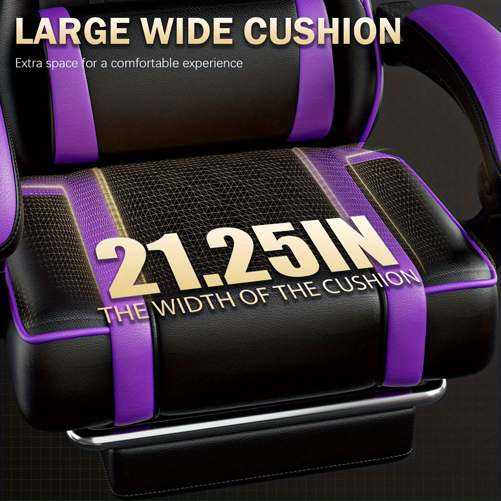 Ultimate Comfort Gaming Chair - Ergonomic Design, Reclining Function, Lumbar Support, PU Leather, Footrest, and Adjustable Armrests for Heavy Adults - Purple, Blue, and Orange Colors Available