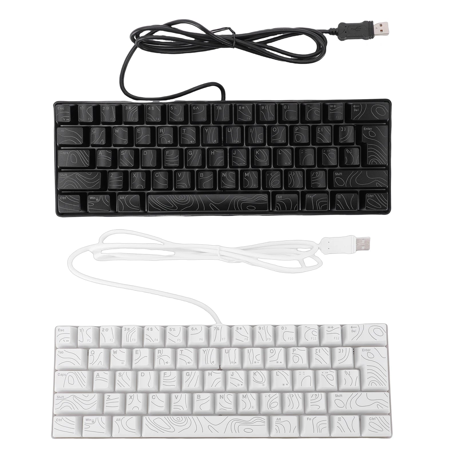 60% Gaming Keyboard 61 Key RGB Gaming Keyboard Mechanical RGB Backlit Ergonomic Design Wired Keyboard Mechanical Gaming Keyboard