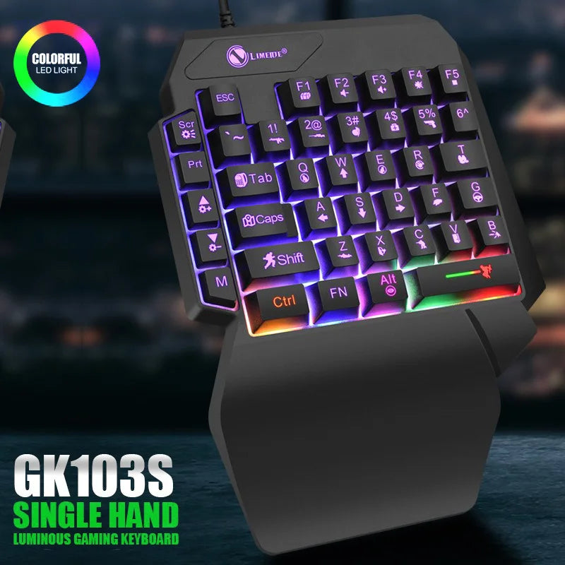 35-Key Single-Handed Mechanical Gaming Keyboard - USB Wired RGB Backlight, Ergonomic Design & Ultra-Slim Portable for Laptop/PC