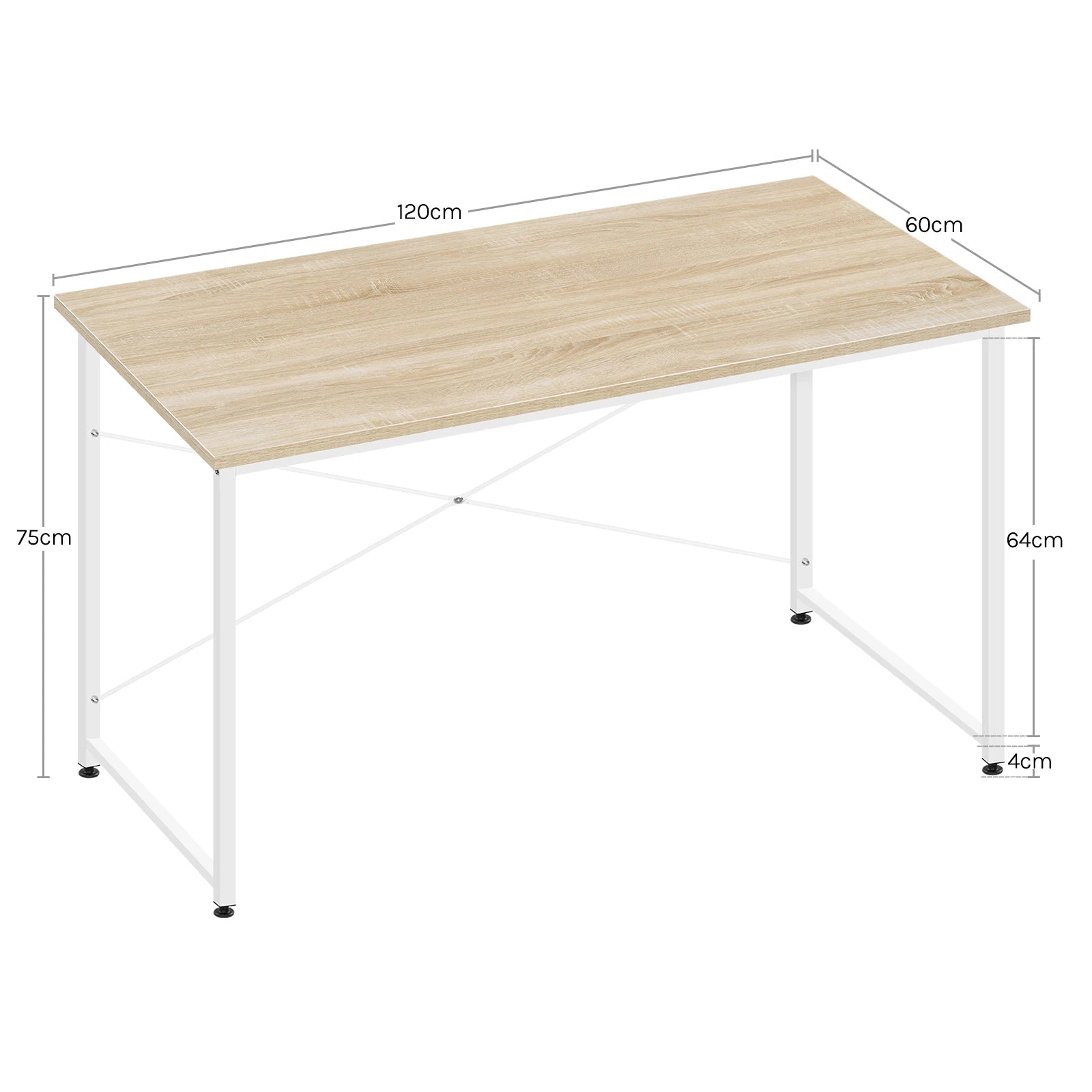 WOLTU Metal Frame Computer Desk Office Writing Study  Gaming Table Modern Large Office Workstation Desk for Home Office Bedroom