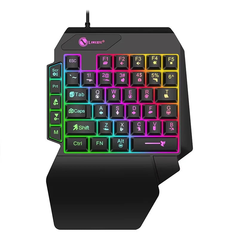 35-Key Single-Handed Mechanical Gaming Keyboard - USB Wired RGB Backlight, Ergonomic Design & Ultra-Slim Portable for Laptop/PC