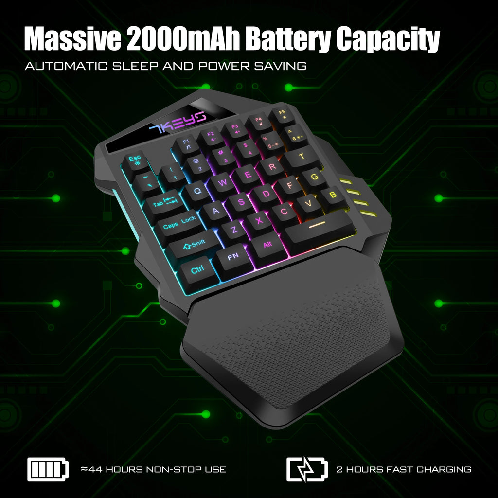 One-handed gaming keyboard 2.4G wireless light left hand gaming keyboard
