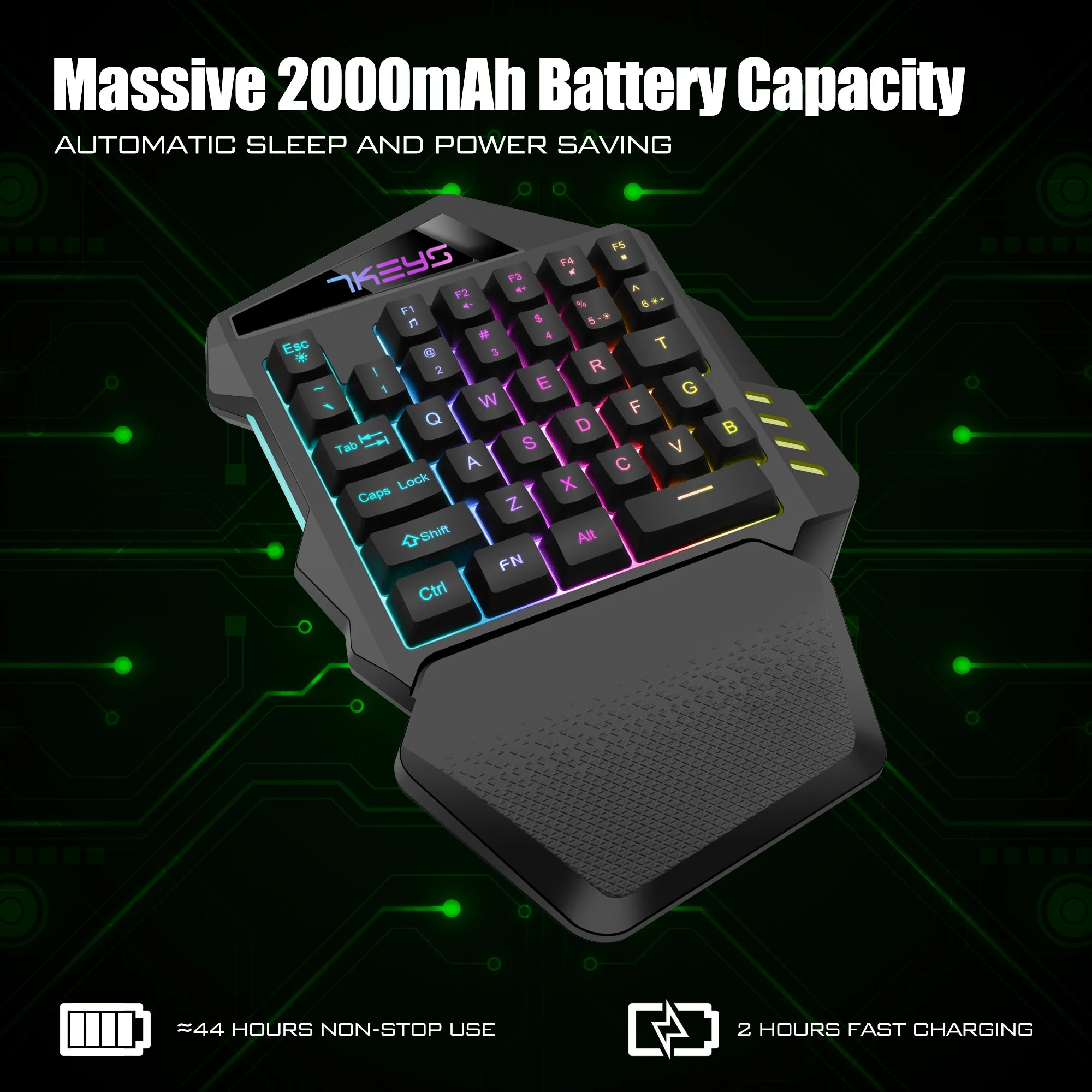 One-handed gaming keyboard 2.4G wireless light left hand gaming keyboard