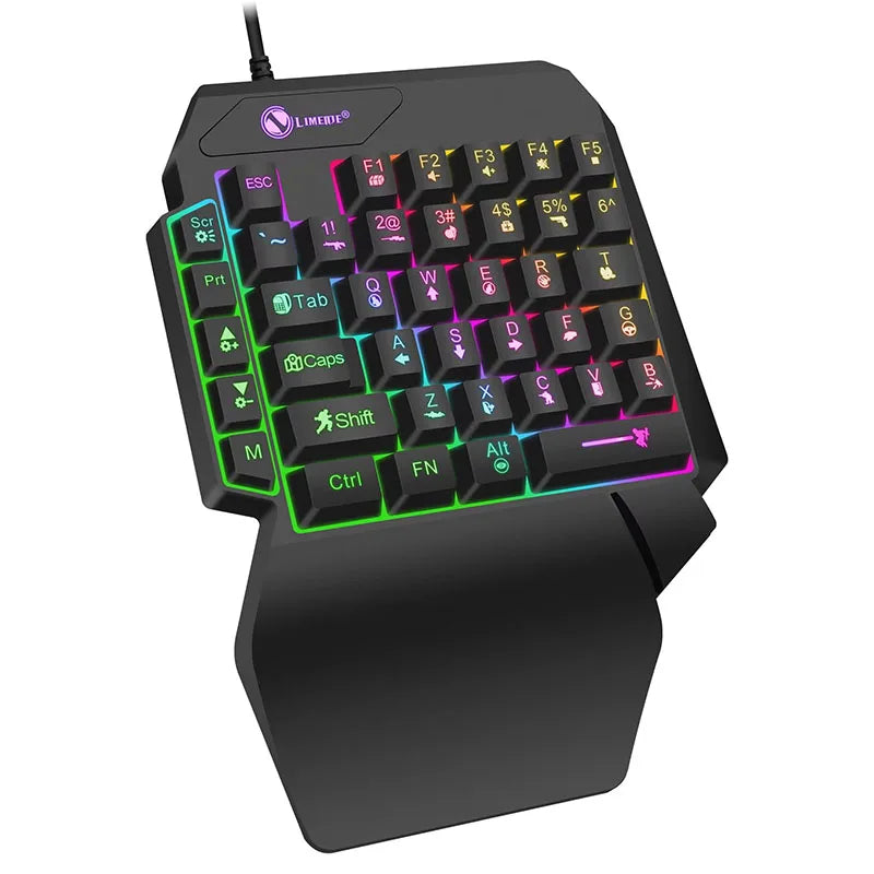 35-Key Single-Handed Mechanical Gaming Keyboard - USB Wired RGB Backlight, Ergonomic Design & Ultra-Slim Portable for Laptop/PC