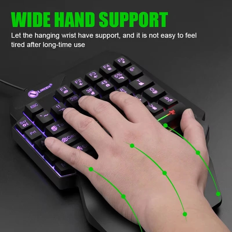 35-Key Single-Handed Mechanical Gaming Keyboard - USB Wired RGB Backlight, Ergonomic Design & Ultra-Slim Portable for Laptop/PC