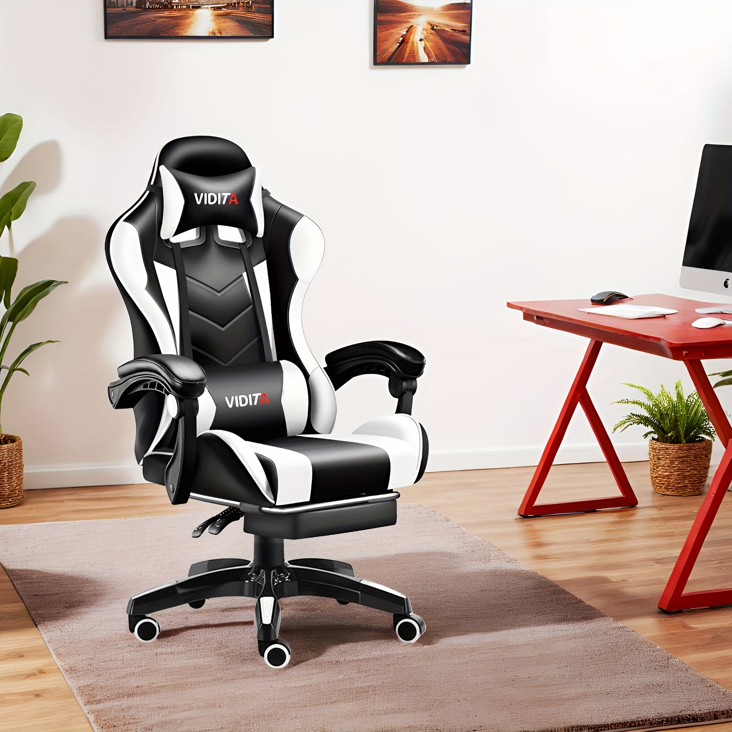 Ergonomic Gaming Chair Designed for Adults And Teens, Featuring a Racing Style Suitable for Office Use And Equipped with Lumbar Support.
