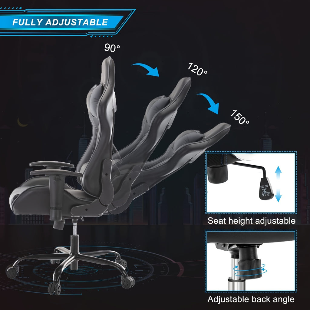 Recliner Executive Chair Ergonomic Gaming Chair Home Office Desk Chair With Wheels High Back Computer Chair With Lift Armrest, Lumbar Support, Headrest